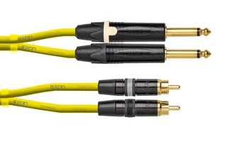 Cordial CEON DJ - 2x RCA >> 2x Jack Mono 6.35mm - 0.6 metros - Amarillo
